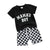 Black and white Mama's Boy checkered set