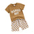 Brown Mama's Boy checkered set with t-shirt and shorts