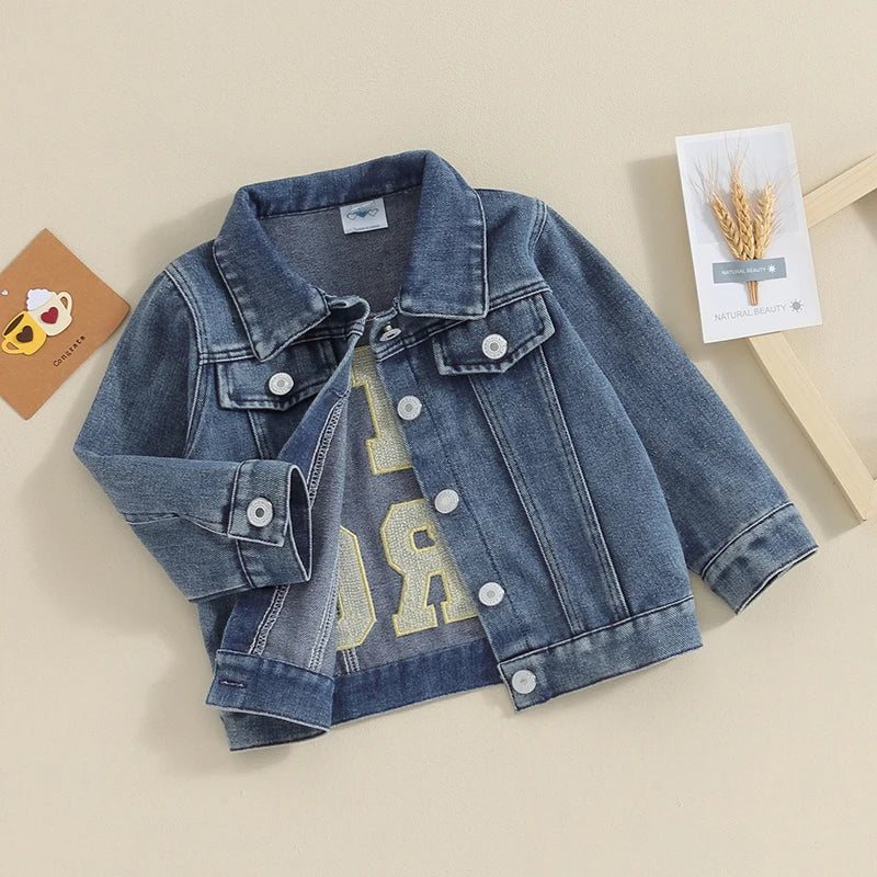Matching sibling denim jackets
