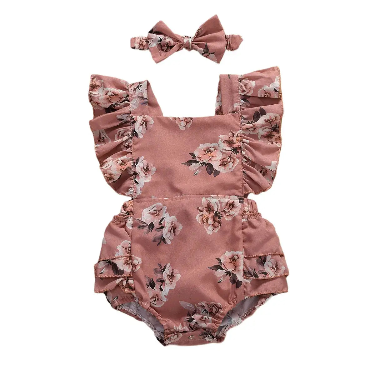 Matilda Floral Romper | Adorable Baby Girl Ruffle Onesie - Lulu Babe