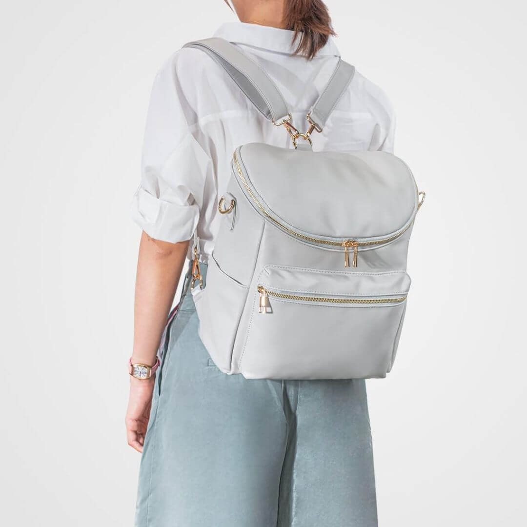 Mila Nappy Backpack | Stylish & Practical Faux Leather Baby Bag - Lulu Babe