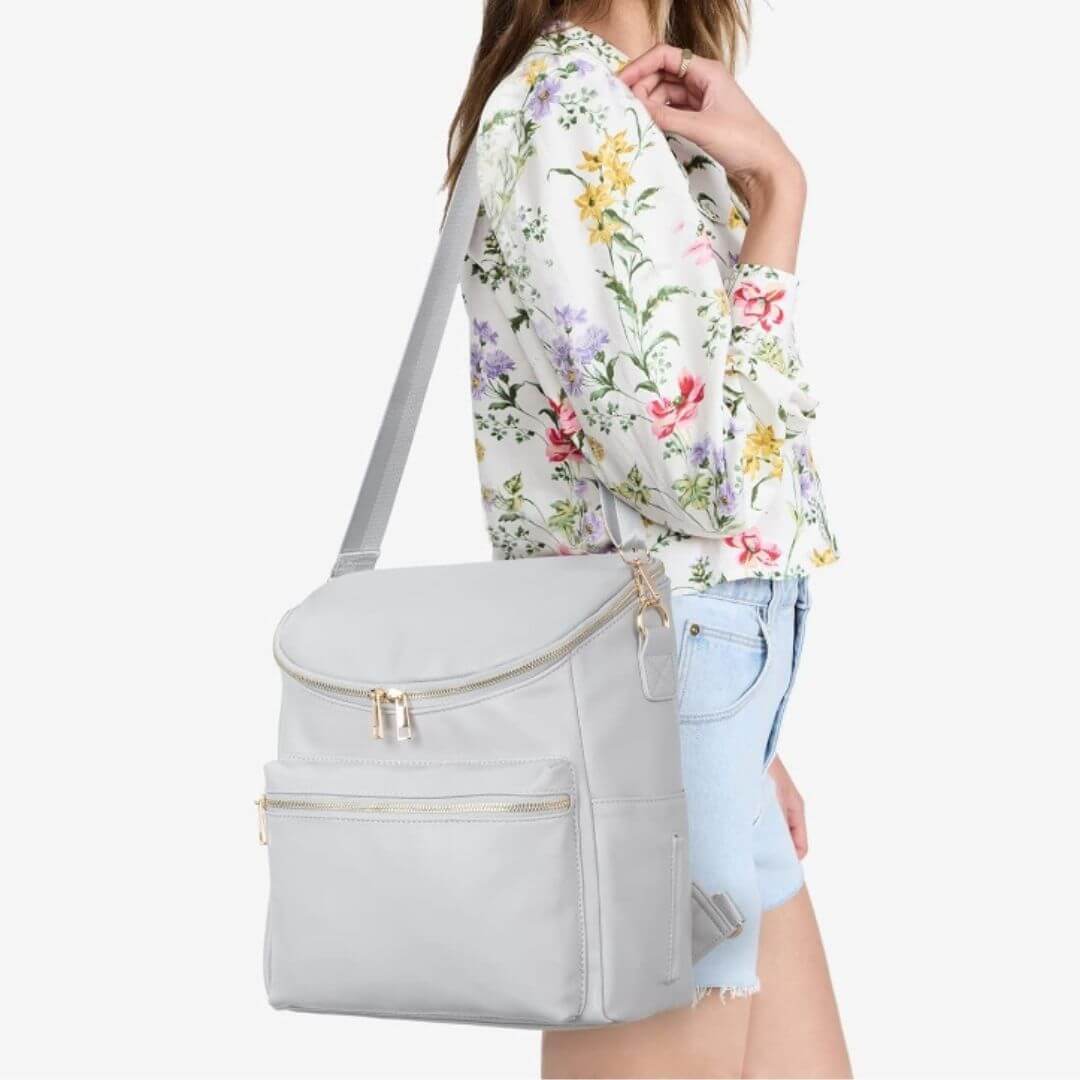 Mila Nappy Backpack | Stylish & Practical Faux Leather Baby Bag - Lulu Babe