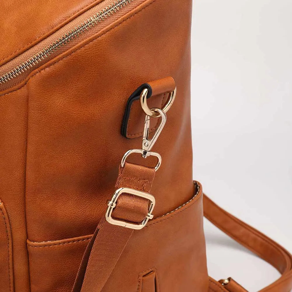 Mila Faux Leather Nappy Backpack