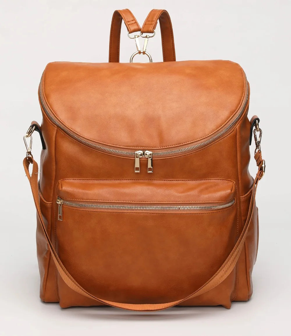 Mila Faux Leather Nappy Backpack