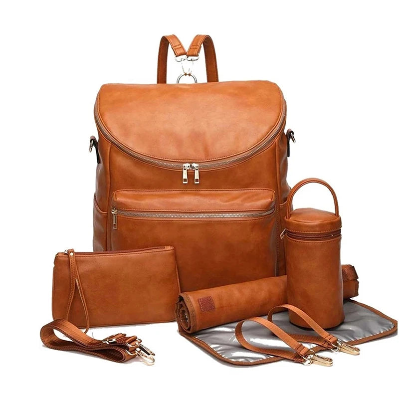 Mila Faux Leather Nappy Backpack