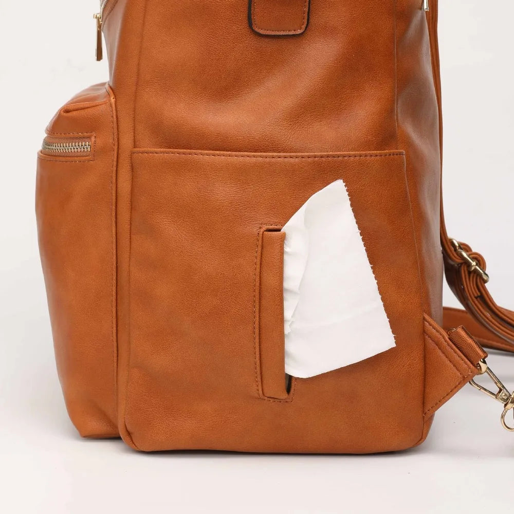 Mila Faux Leather Nappy Backpack