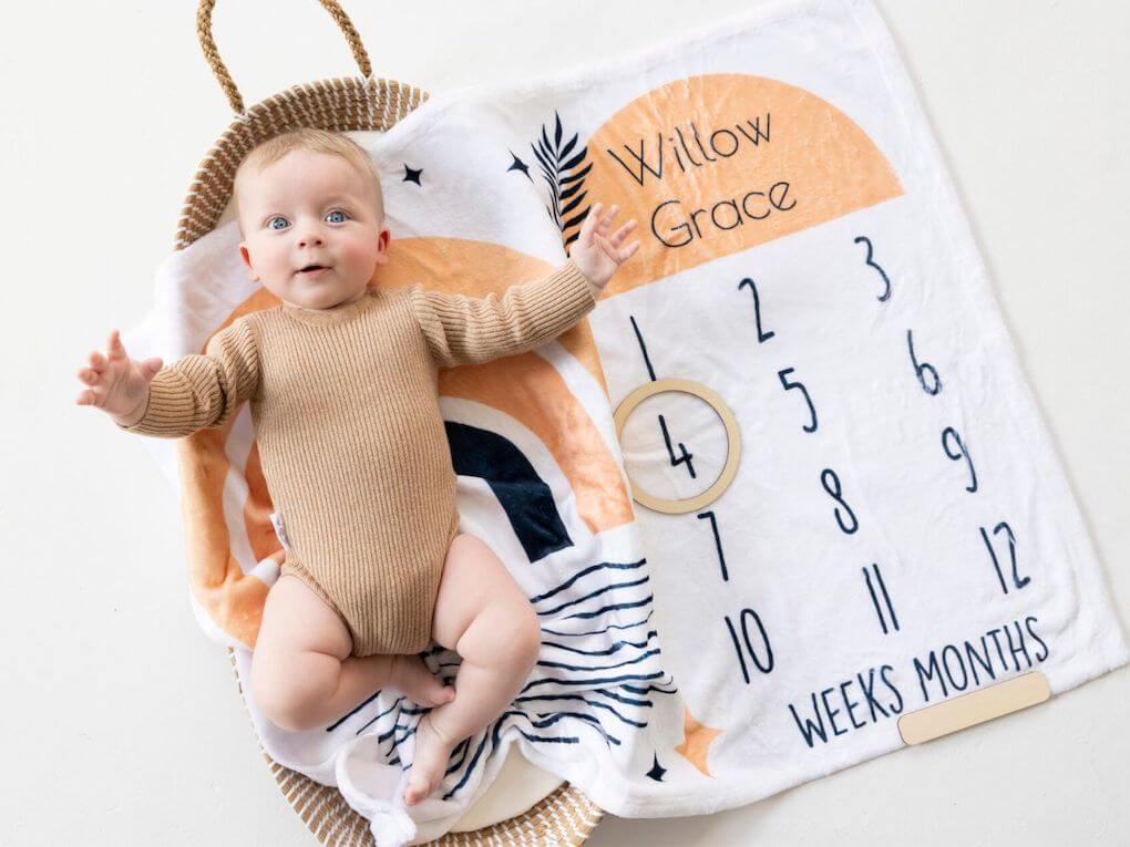 Personalised Milestone Blanket | Capture Baby's Monthly Growth Photos