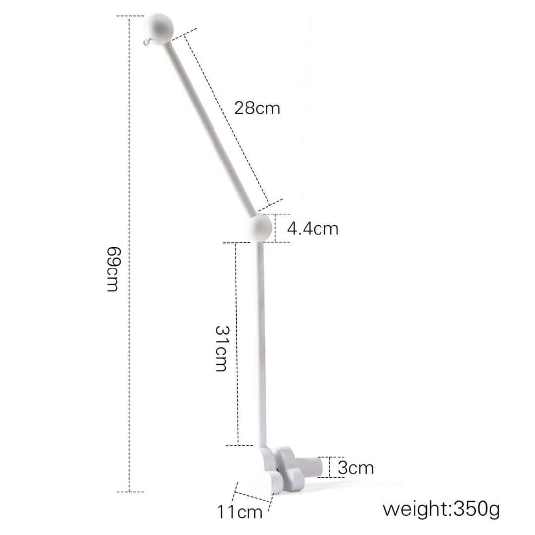 Baby Cot Mobile Arm - White Cloud | Safe & Sturdy Wood