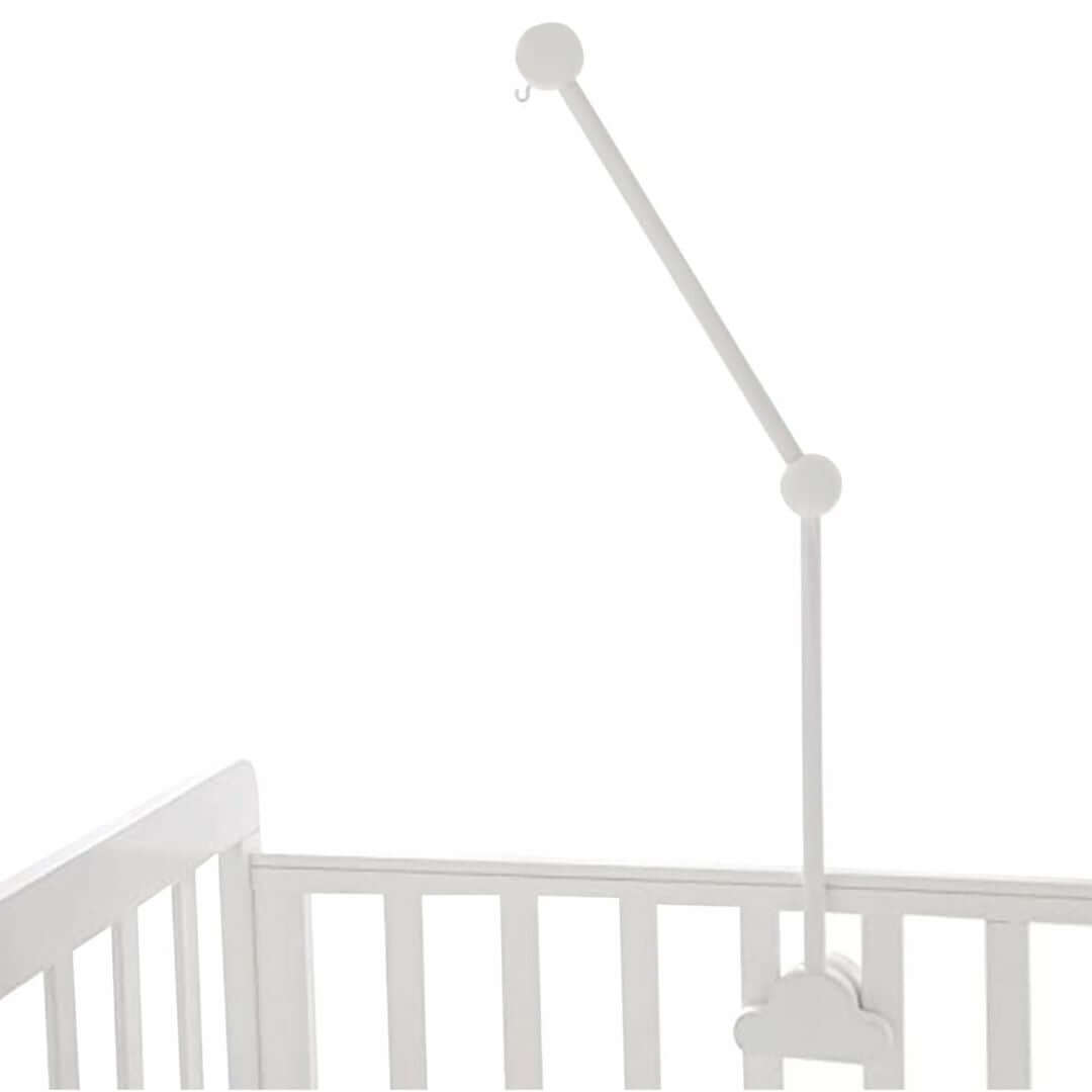 Baby Mobile Stand - White Cloud | Safe & Sturdy Wood (Fits Most Cots) - Lulu Babe