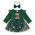Baby Christmas dress with tutu and ruffle shoulders - perfect first Christmas outfit.