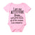 My Attitude Baby Bodysuit in soft pink with a fun quote for baby girls.
