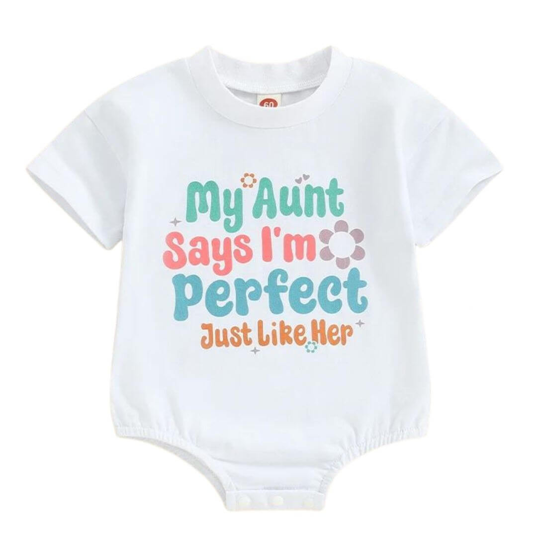 My Aunt Says I'm Perfect Just Like Her Baby Romper - Lulu Babe