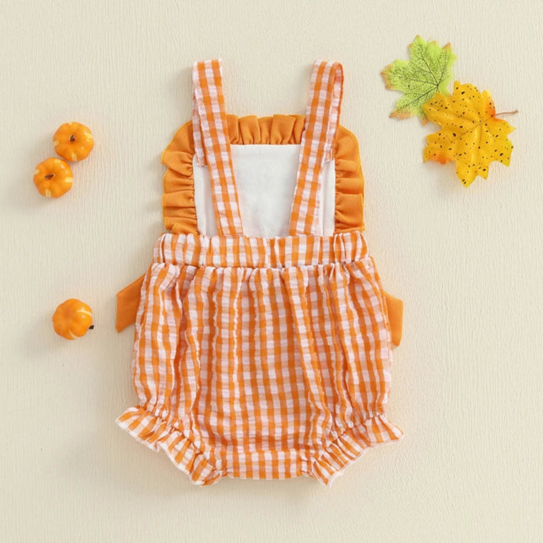My First Halloween Gingham Romper