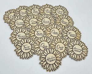 Wooden Sunflower Milestone Discs - Lulu Babe
