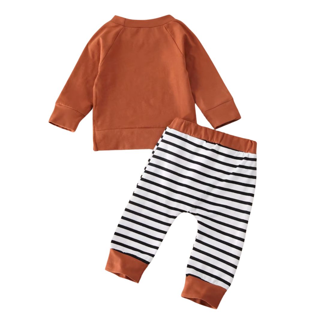 Noah Striped Pants Baby Set | Cute & Comfy Baby Boy Outfit - Lulu Babe
