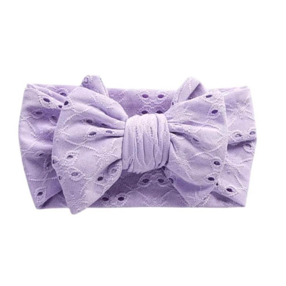 Nora Topknot Bow Headband in lilac | Stylish & Soft Baby Headband - Lulu Babe