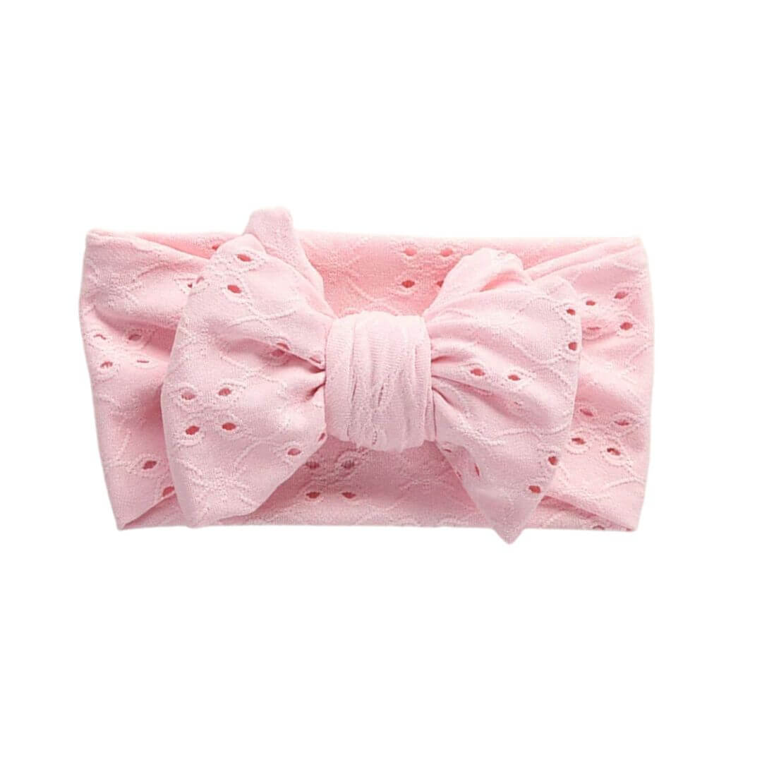 Nora Topknot Bow Headband in pink | Stylish & Soft Baby Headband - Lulu Babe