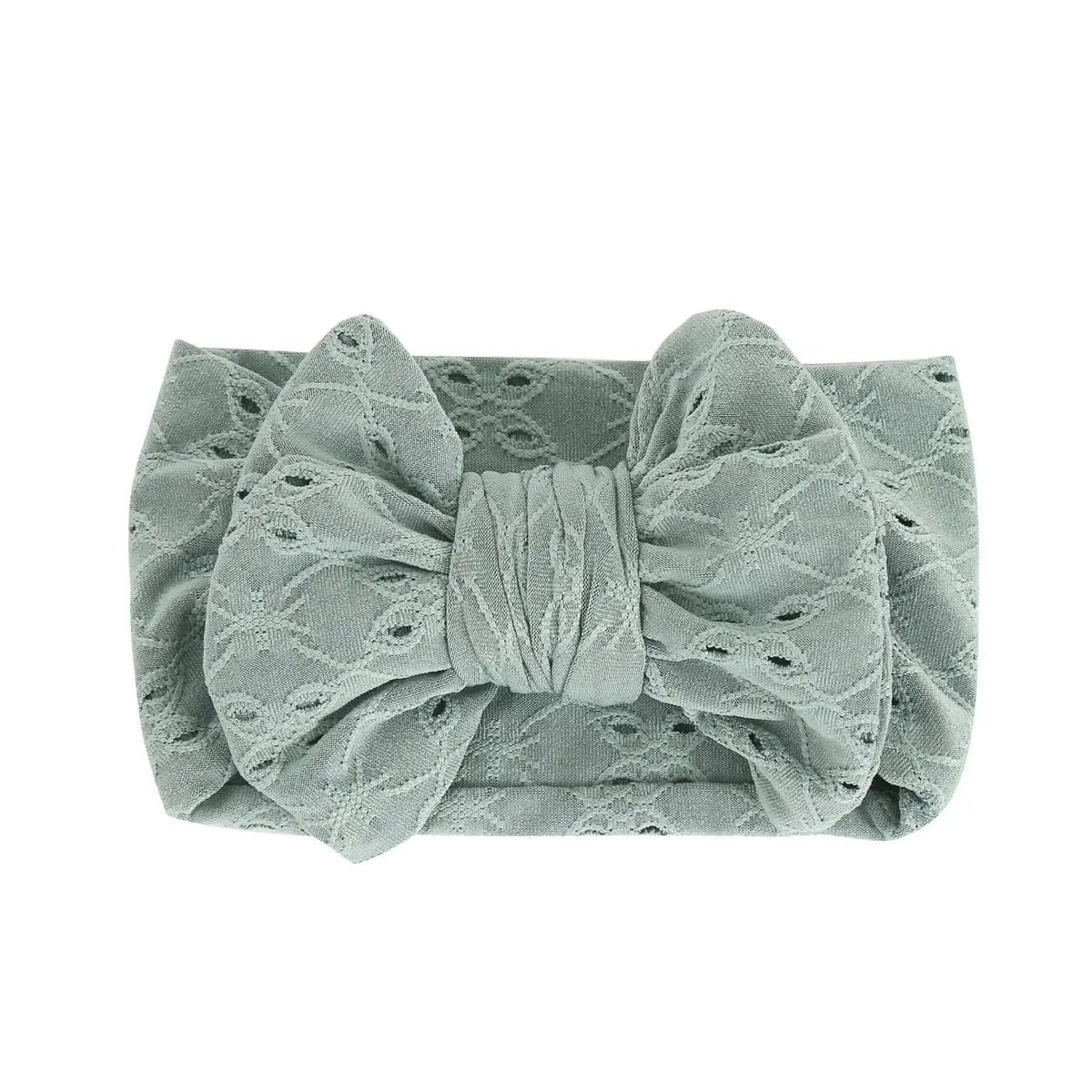 Nora Topknot Bow Headband in sage green | Stylish & Soft Baby Headband - Lulu Babe