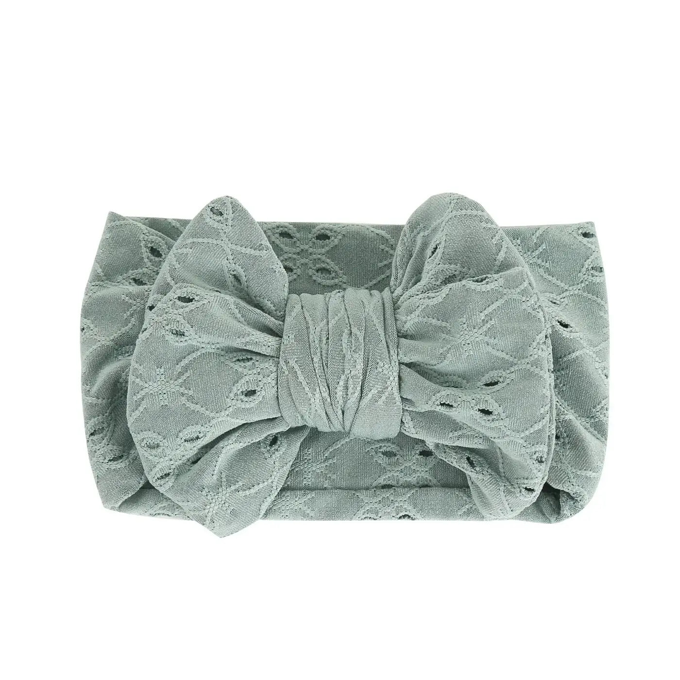 Nora Topknot Bow Headband in sage green | Stylish & Soft Baby Headband - Lulu Babe