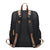 Back view of black quilted nappy backpack with padded straps