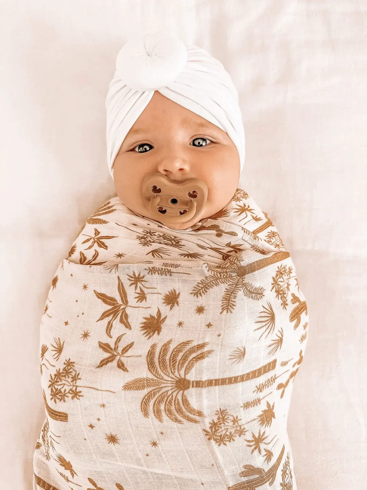 Desert Palm Organic Newborn Swaddle Wrap - baby girl