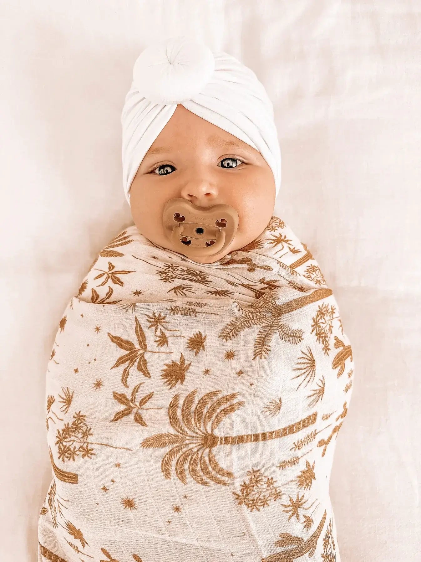 Desert Palm Organic Newborn Swaddle Wrap - baby girl