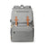 Grey nappy backpack with tan vegan leather accents - Lulu Babe