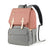Nappy Backpack in pink and grey, lightweight, unisex design with insulated bottle pockets and changing mat.