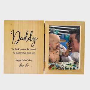 Personalised Fathers Day Photo Frame | Hinged Solid Wood Frame - Lulu Babe