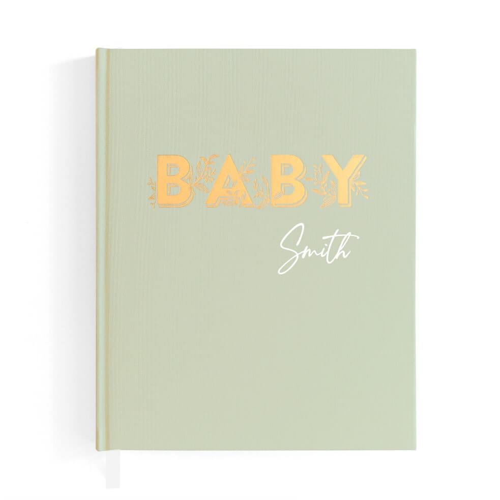 Baby Memory Book Pistachio | Personalised Baby Keepsake Journal for Milestones