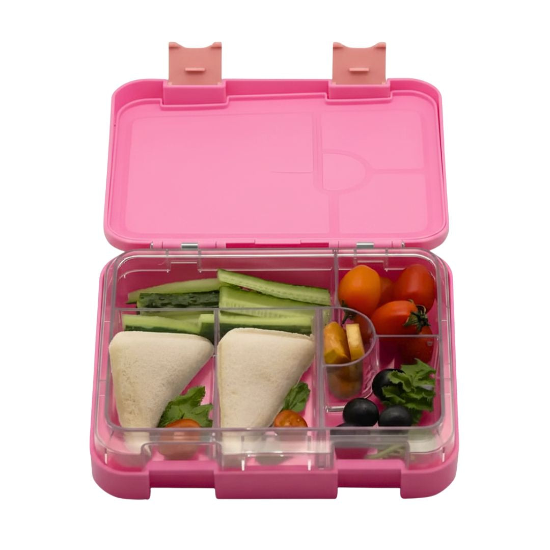 Personalised unicorn bento lunch box - pink with compartments