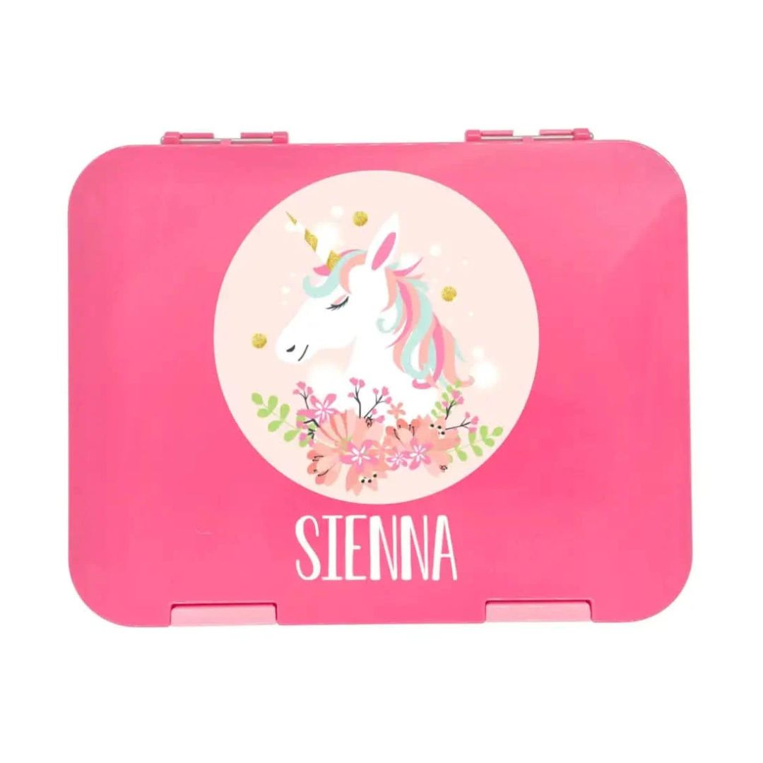 Personalised Unicorn Bento Lunch Box - Pink