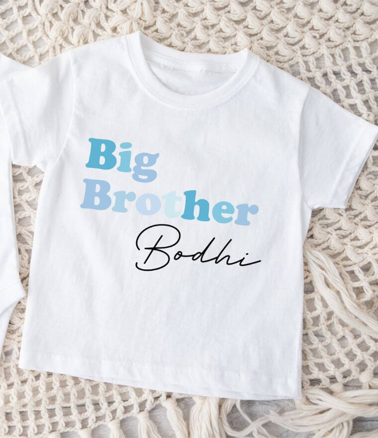 Personalised Matching Brothers Outfits | Baby Onesie & T-Shirt Set