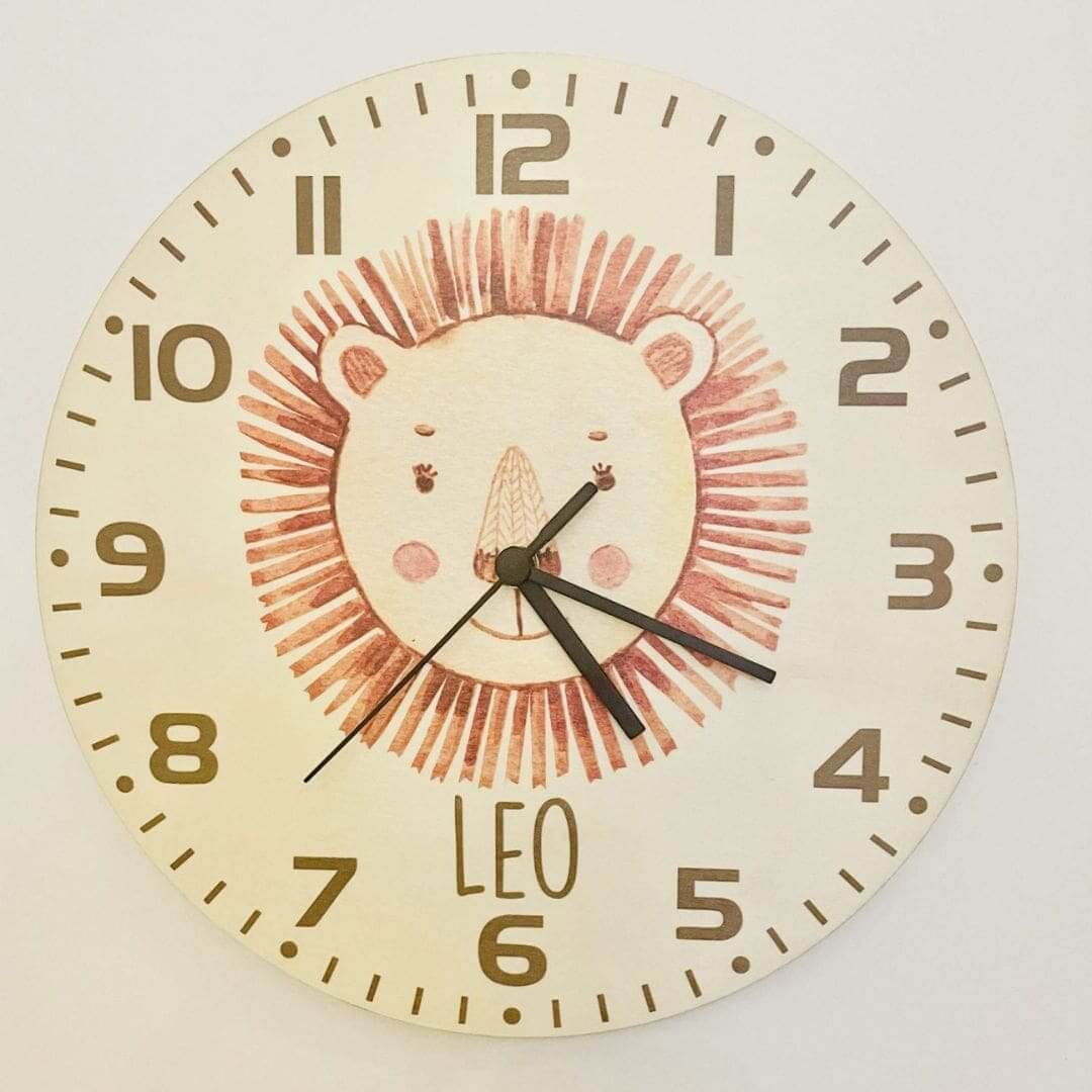 Personalised Kids Clock | Lion
