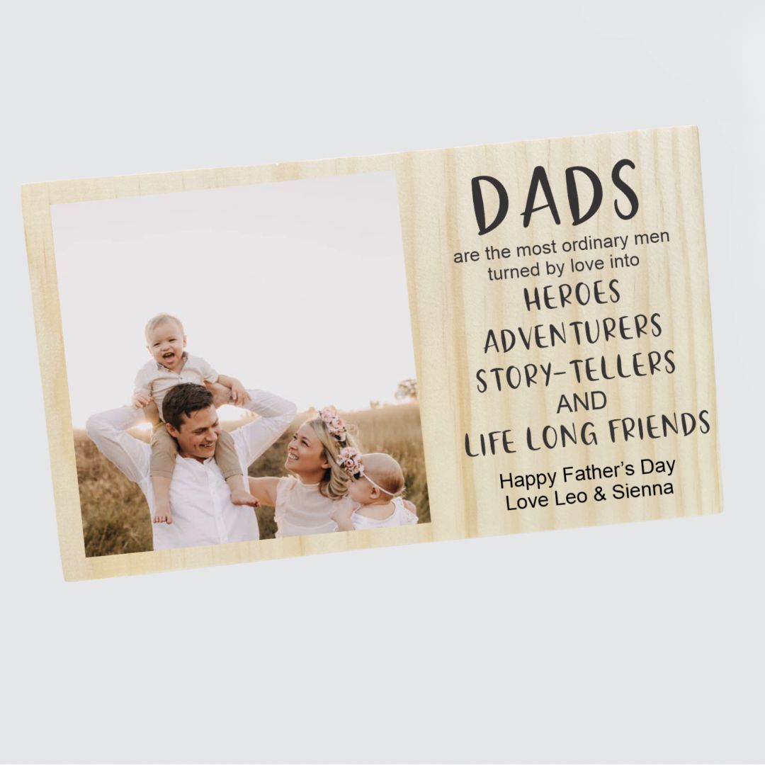 Personalised Wooden Photo Block | Unique Father's Day Gift