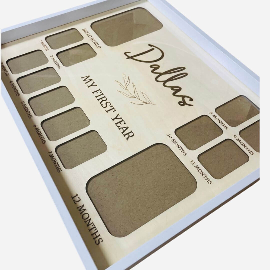 Personalised My First Year Photo Frame | Capture Baby's Milestones