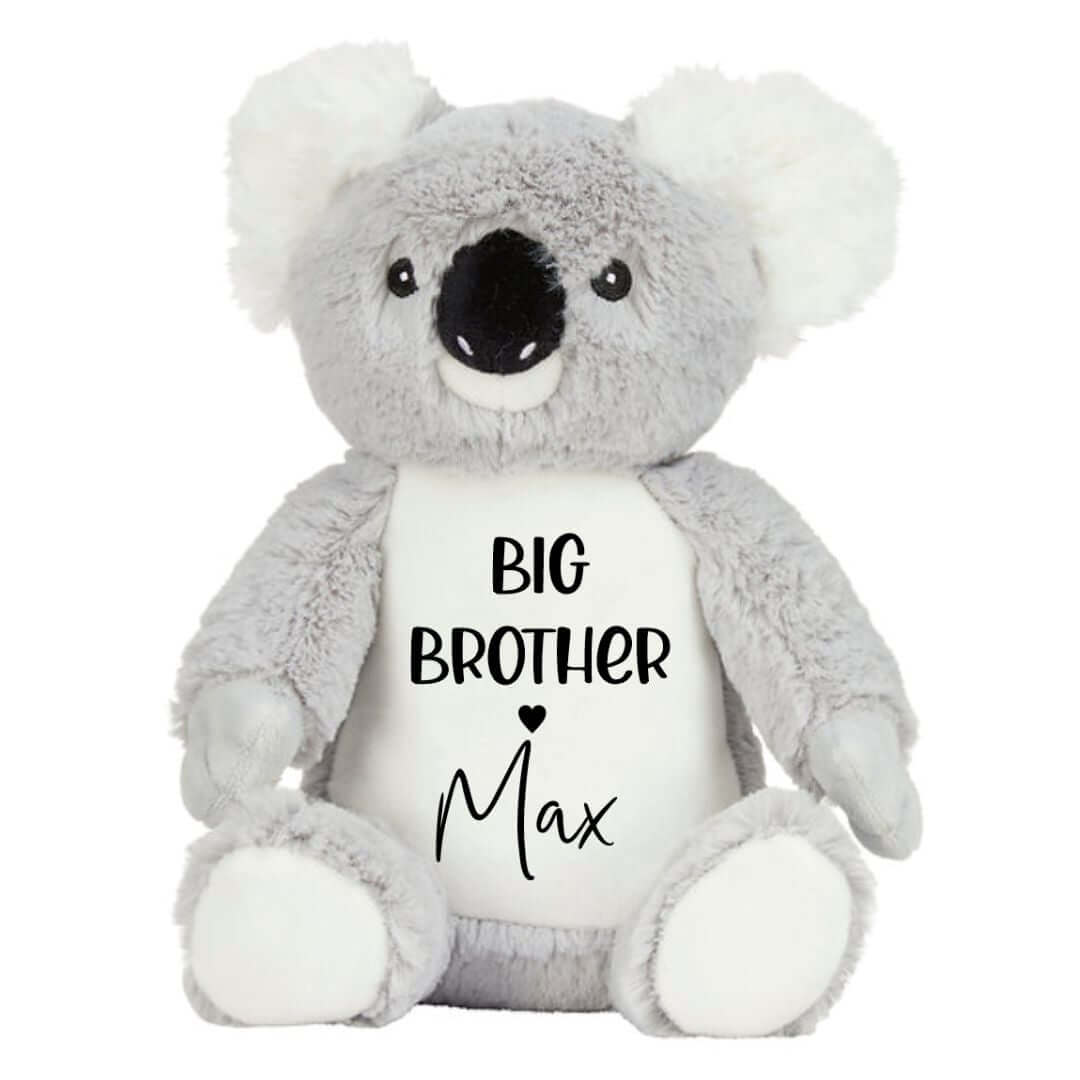 Personalised Koala Plush Toy for big brother - with heart & baby's name