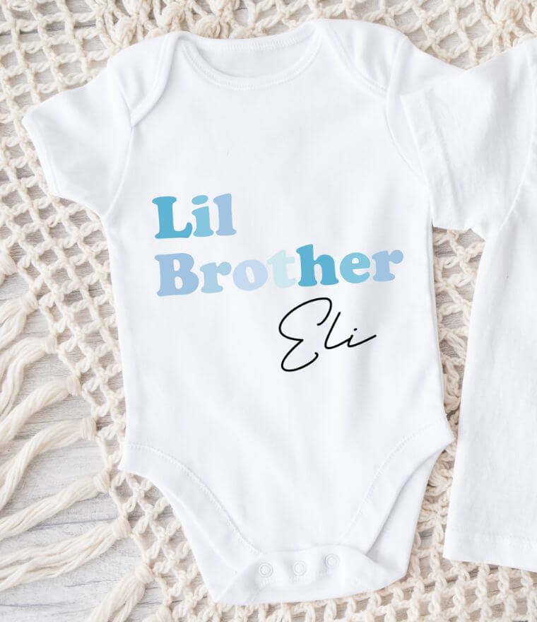 Personalised Matching Brothers Outfits | Baby Onesie & T-Shirt Set