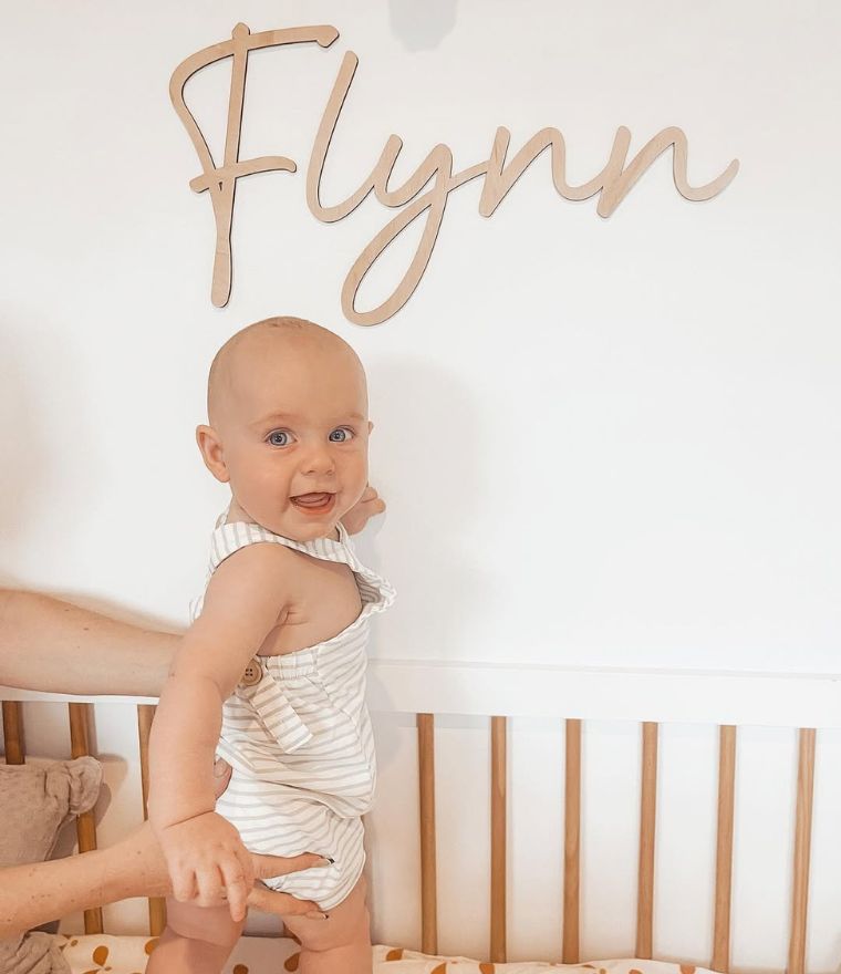 Wooden Name Sign | Personalised Nursery Wall Plaque - Timber Tinkers