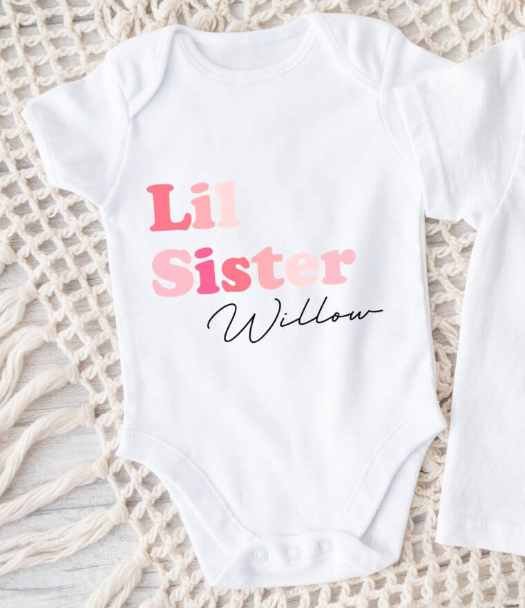 Personalised Lil Sister and Big Sister Matching Set