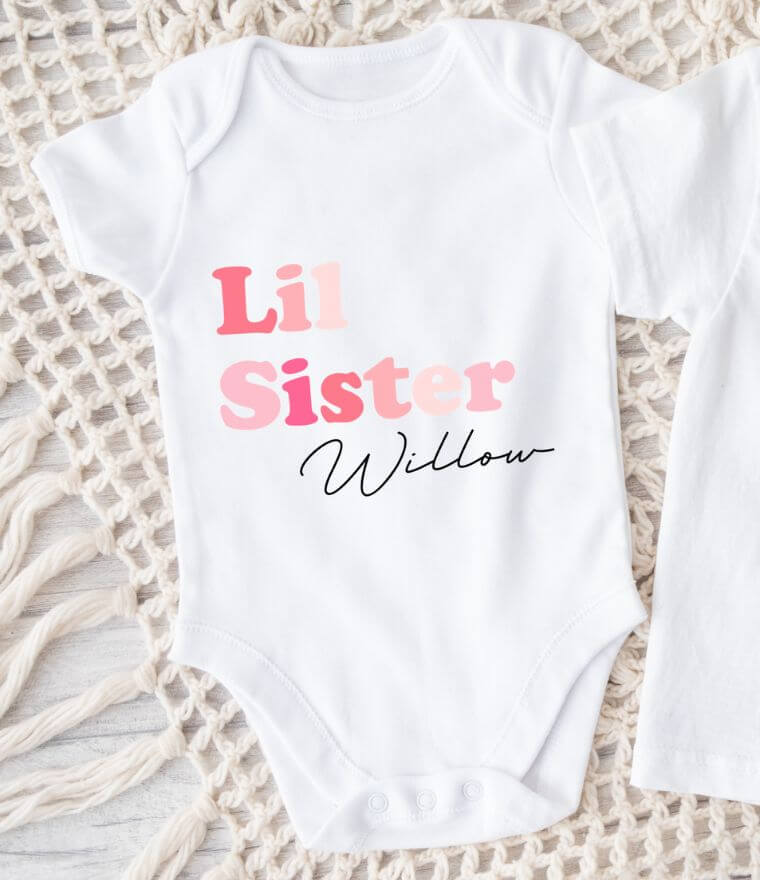 Personalised Lil Sister and Big Sister Matching Set - Lulu Babe
