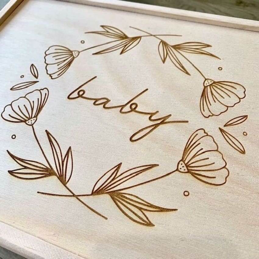 Personalised Wooden Memory Box | Large Baby Keepsake Box