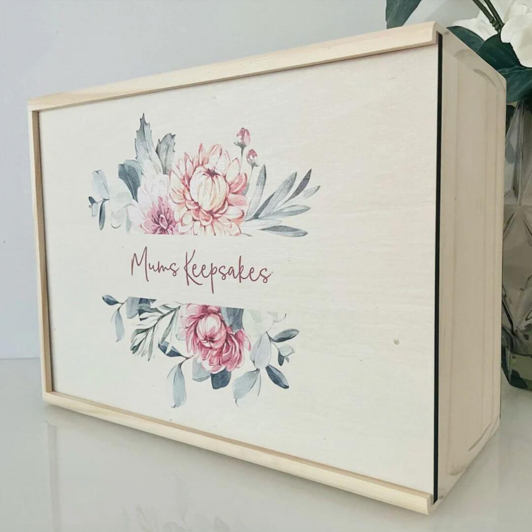 Personalised Wooden Memory Box | Large Baby Keepsake Box