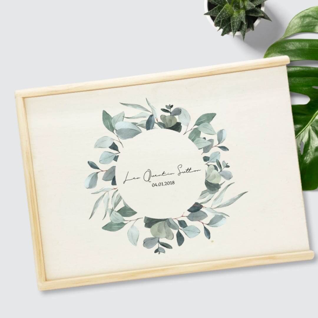 Personalised Wooden Memory Box | Large Baby Keepsake Box