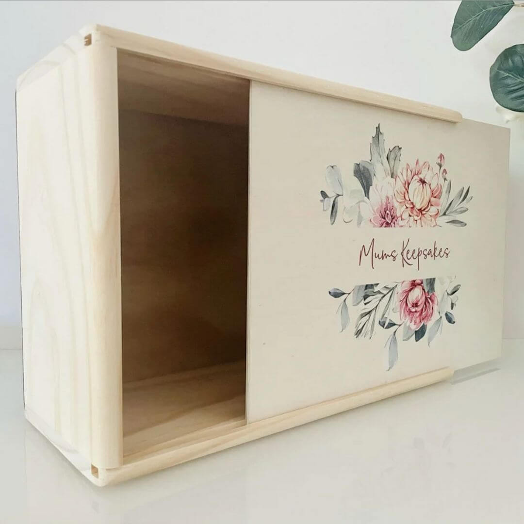 Personalised Wooden Memory Box | Large Baby Keepsake Box