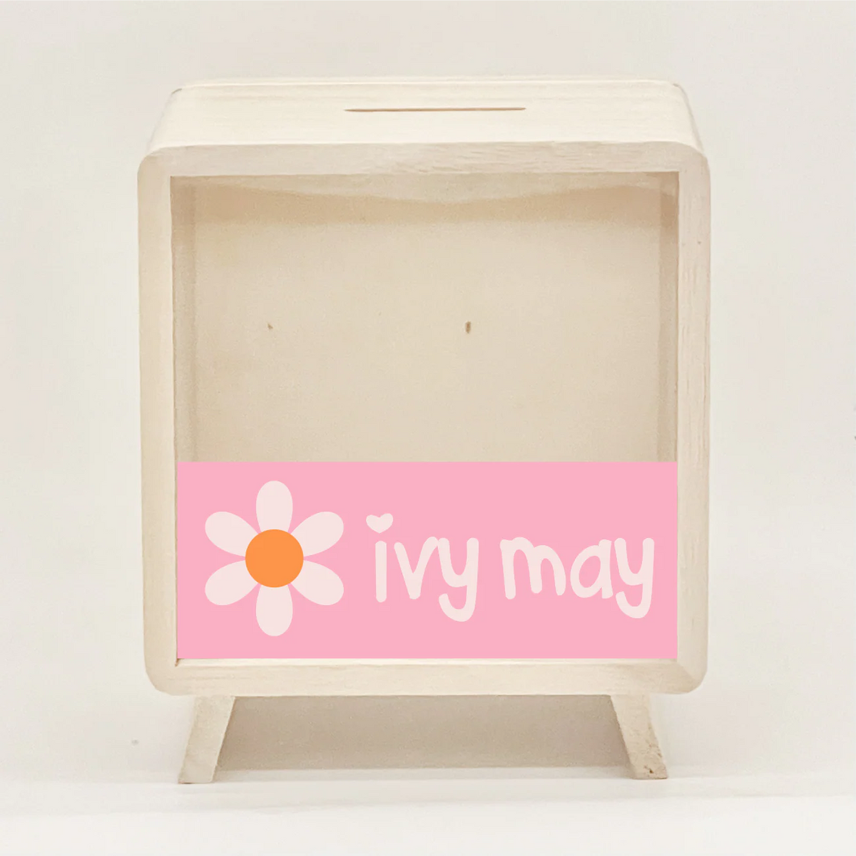 Personalised Daisy Wooden Money Box