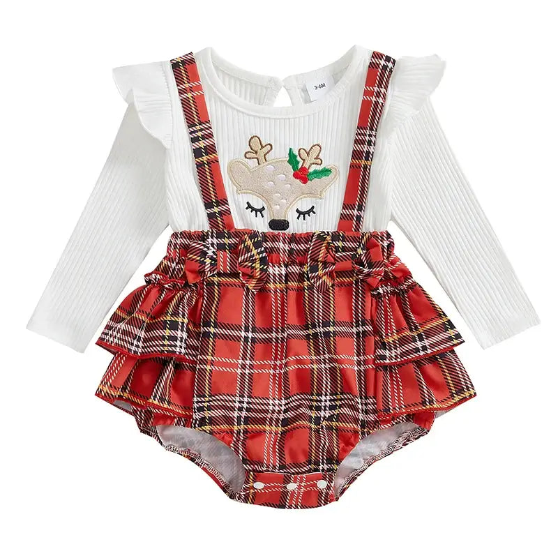 Plaid Reindeer Romper