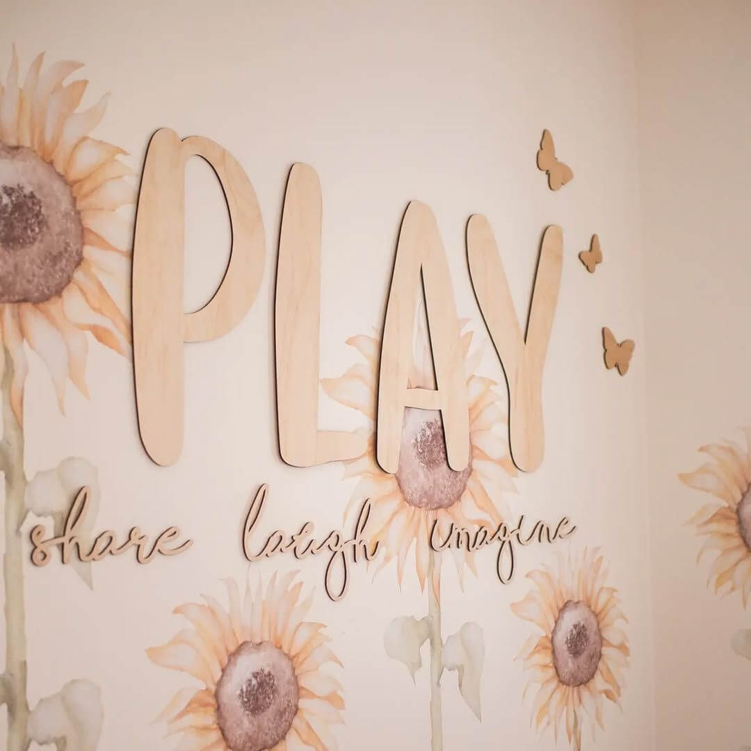 Wooden PLAY Sign | Nursery and Playroom Wall Decor - Timber Tinkers