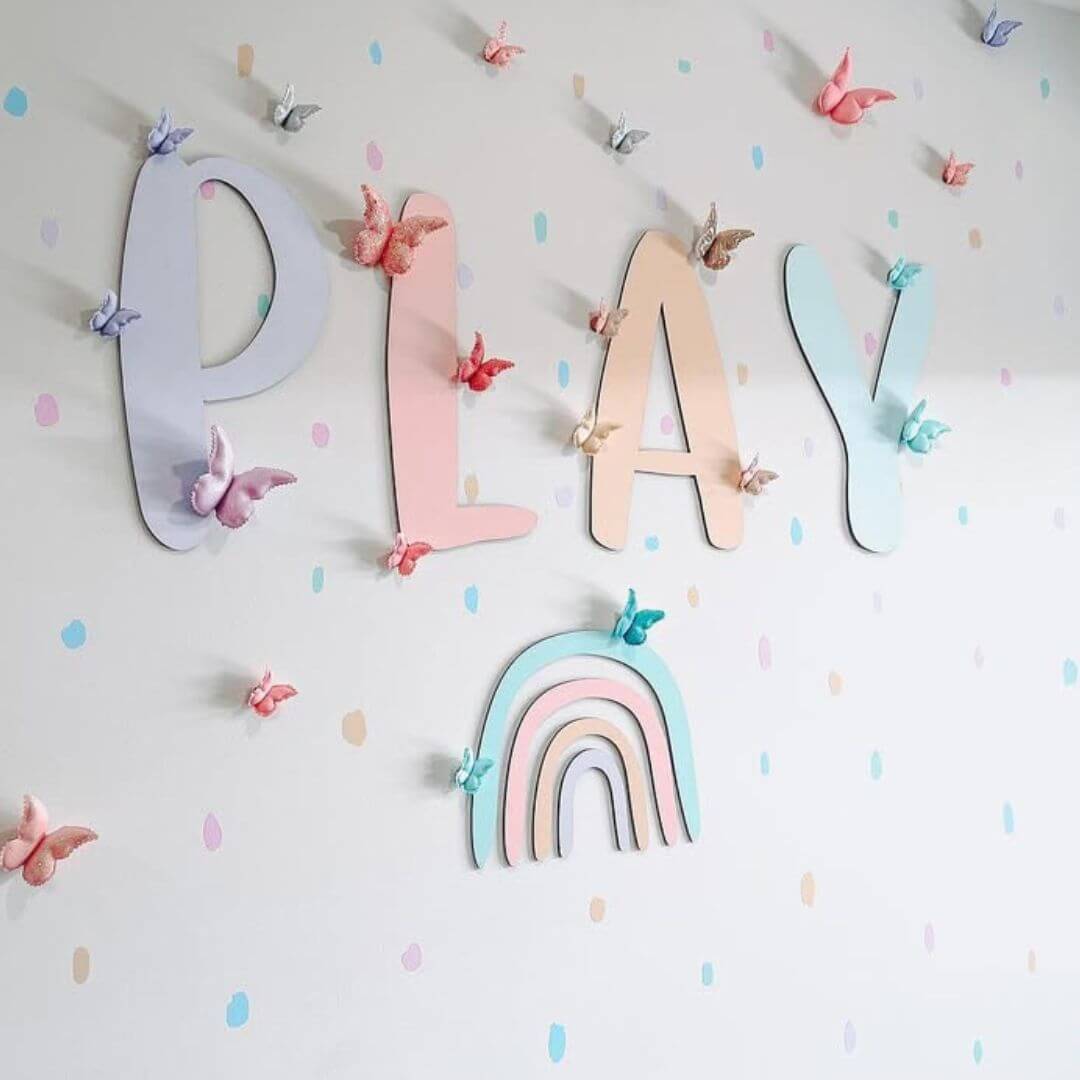 Wooden PLAY Sign | Nursery and Playroom Wall Decor - Timber Tinkers