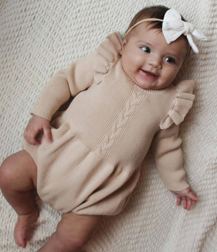 Baby girl winter rompers best sale